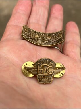 Harley-Davidson Brass Ladies of Harley 2013 Pin Set  of 2 - Gold-tone